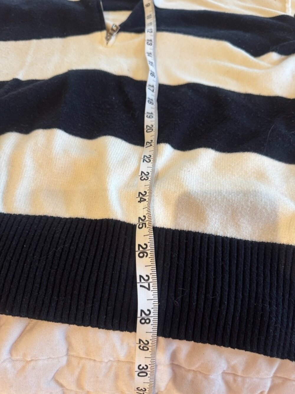 KGGT Oversized Color Block Striped Quarter Zip Sweater Y2K - Picture 5 of 5